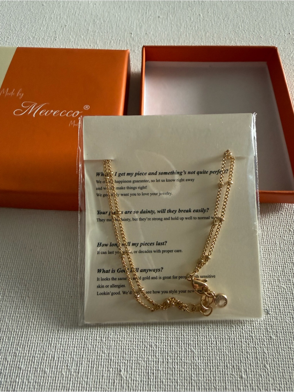 New Mevecco Gold Plated Gold-Tone Layered Chain Anklet